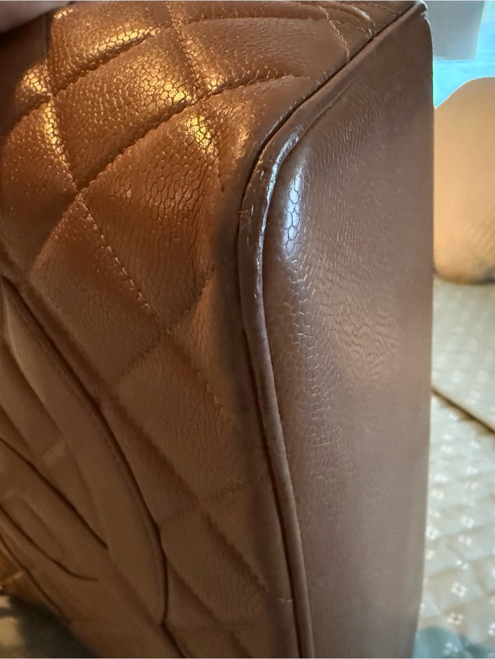 Chanel Caviar Brown Leather Quilted Medallion Tote - 24 Karat Gold - Picture 11 of 14